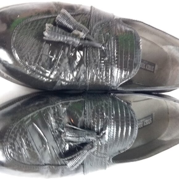 Stacy Adams Genuine Snakeskin Black Leather Upper Tassel Loafer Men Shoes 9.5 M main image 6